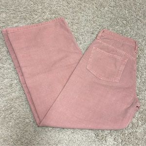 Trendy wide leg pink jeans